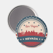 Retro Las Vegas Skyline Magnet (Vorderseite/Rückseite)