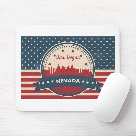 Retro Las Vegas Skyline Mousepad (Mit Mouse)
