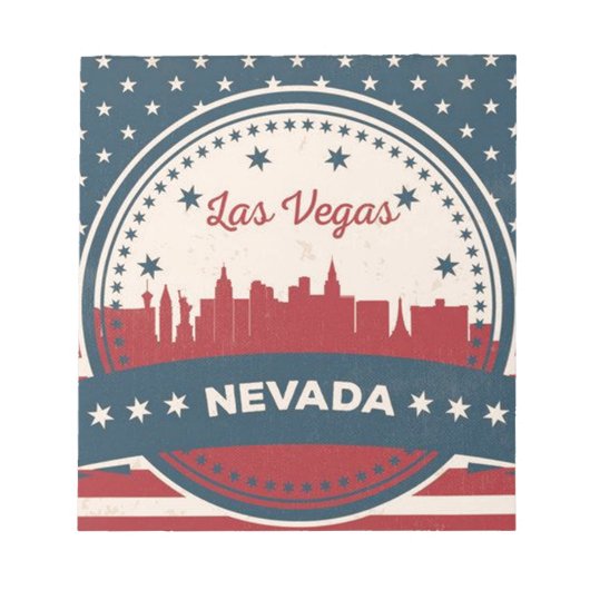 Retro Las Vegas Skyline Notizblock (Vorderseite)