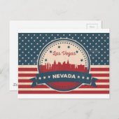 Retro Las Vegas Skyline Postkarte (Vorne/Hinten)