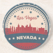 Retro Las Vegas Skyline Sandstein Untersetzer (Vorne)