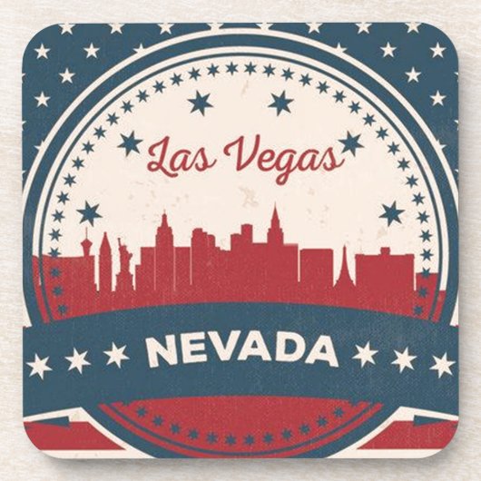 Retro Las Vegas Skyline Untersetzer (Vorderseite)