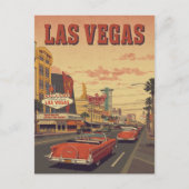 Retro Las Vegas Strip Drive Postkarte (Vorderseite)