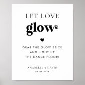 Retro Lass Liebe Glow Stick Dance Floor Wedding Si Poster (Vorne)
