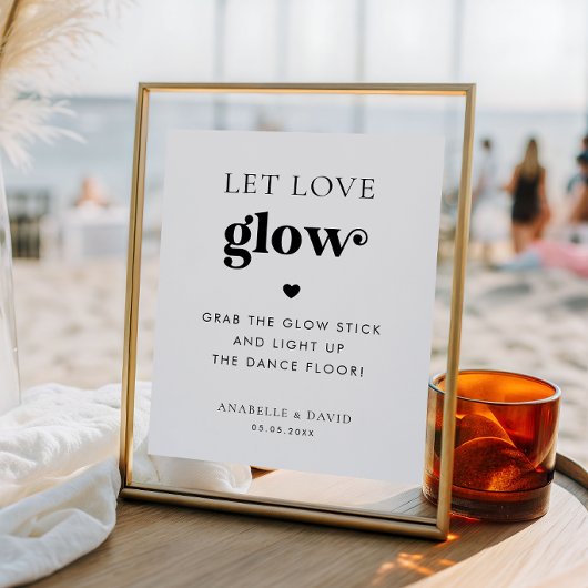 Retro Lass Liebe Glow Stick Dance Floor Wedding Si Poster