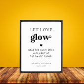 Retro Lass Liebe Glow Stick Dance Floor Wedding Si Poster