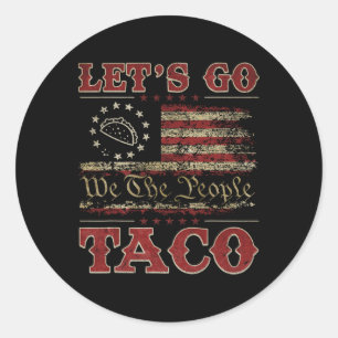 Retro Lass uns Taco Shirt Funny gehen Taco für Runder Aufkleber