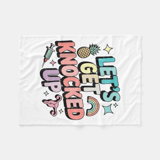 Retro Lasse den IVF-Fertilitätstransfer abbrechen Fleecedecke (Vorderseite (Horizontal))