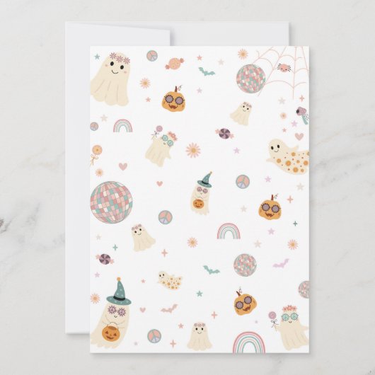 Retro Lasse Ghouls Halloween-Einladung Einladung (Rückseite)