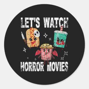 Retro Lasse Horror-Filme Niedlich Halloween-Kosten Runder Aufkleber