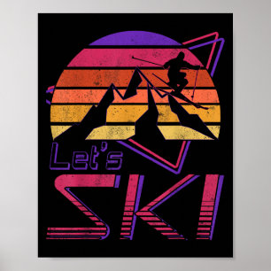 Retro Lasse Ski Vintagen 80er 90er Schneeschuhwand Poster