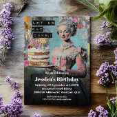 Retro Lasse uns Kuchen essen - Französische Party  Einladung