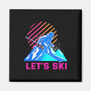 Retro Lasst uns Ski fahren Vintage 80er 90er Skifa Magnet