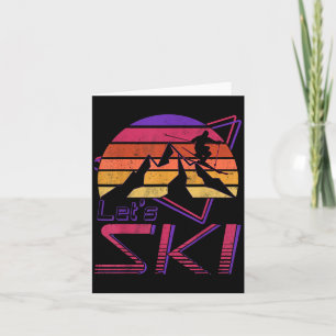 Retro Lasst uns Ski fahren Vintage 80er 90er Snow Karte