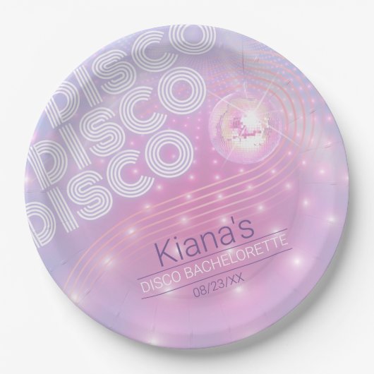 Retro Last Blast Disco Bachelorette ID928 Pappteller (Vorderseite)
