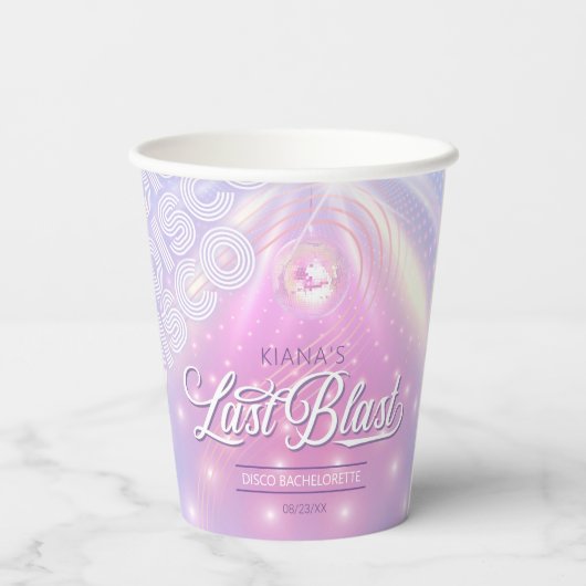 Retro Last Blast Disco Bachelorette v2 ID928 Pappbecher (Rückseite)