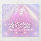 Retro Last Blast Disco Bachelorette v2 ID928 Schaumweinetikett (Einzelnes Label)