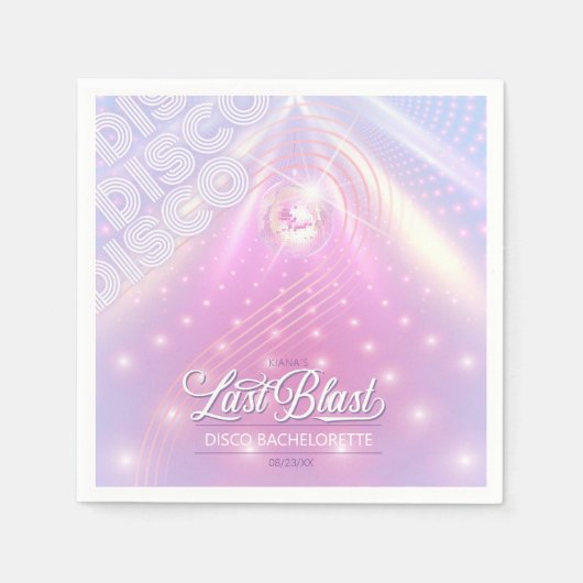 Retro Last Blast Disco Bachelorette v2 ID928 Serviette (Vorderseite)