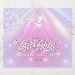 Retro Last Blast Disco Junggesellinnenabschied v2  Schaumweinetikett