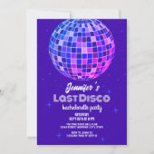 Retro Last Disco 70er Glitz und Glam Bachelorette Einladung (Vorderseite)