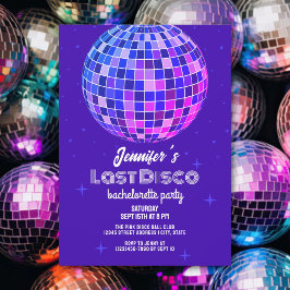 Retro Last Disco 70er Glitz und Glam Bachelorette Einladung