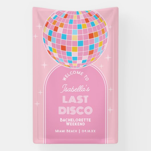 Retro Last Disco Bachelorette Banner (Vertikal)