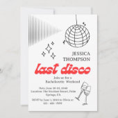 Retro Last Disco Bachelorette Einladung (Vorderseite)