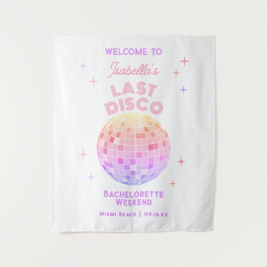 Retro Last Disco Bachelorette Wandteppich (Vorderseite)