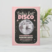 Retro Last Disco Bachelorette Wochenende Einladung (Stehend Vorderseite)