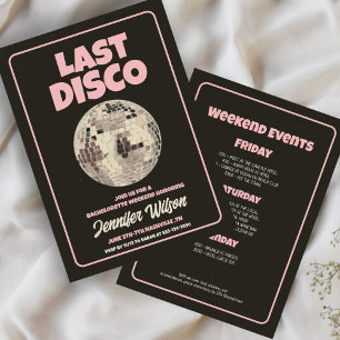 Retro Last Disco Bachelorette Wochenende Einladung