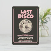 Retro Last Disco Bachelorette Wochenende Einladung (Stehend Vorderseite)