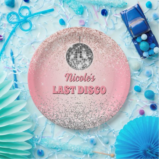 Retro Last Disco Bacheloretto Custom Pappteller (Party)