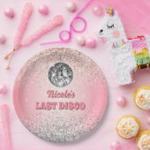 Retro Last Disco Bacheloretto Custom Pappteller (Party)
