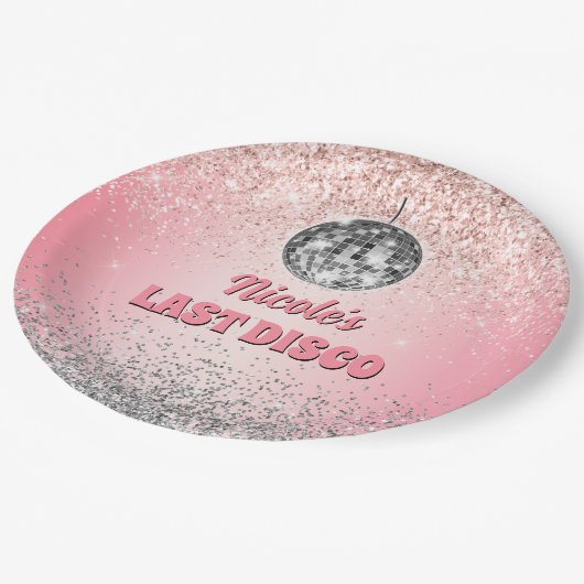 Retro Last Disco Bacheloretto Custom Pappteller (Schrägansicht)