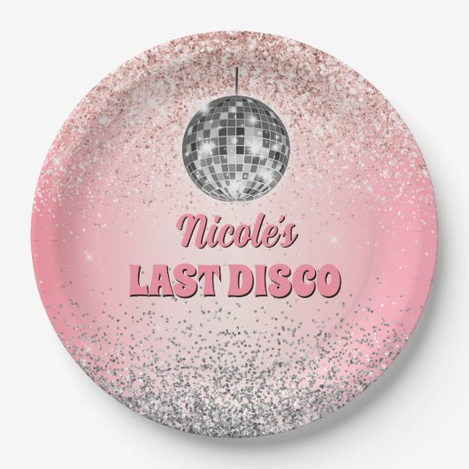 Retro Last Disco Bacheloretto Custom Pappteller (Vorderseite)