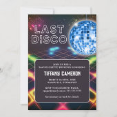Retro Last Disco Bacheloretto Einladung (Vorderseite)