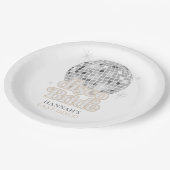 Retro Last Disco Bridge Brautparty Pappteller (Schrägansicht)