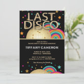 Retro Last Disco Junggeselinnen-Abschied Weekend Einladung (Stehend Vorderseite)