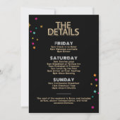 Retro Last Disco Junggeselinnen-Abschied Weekend Einladung (Rückseite)