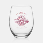 Retro Last Disco Junggeselinnen-Abschied Weinglas Ohne Stiel (Vorderseite)