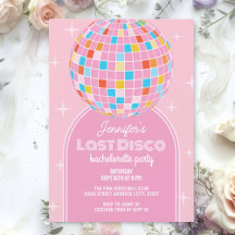 Retro Last Disco Niedlicher rosa Arch Junggeselinn