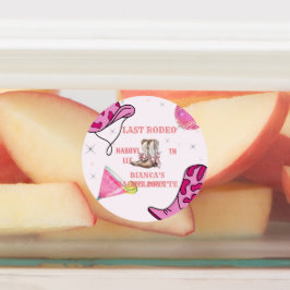 Retro Last Rodeo Cowgirl Western Bachelorette Etiketten