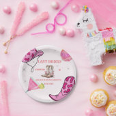 Retro Last Rodeo Cowgirl Western Bachelorette Pappteller (Party)