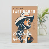 Retro Last Rodeo Poster Art Glam Chic Bachelorette Einladung (Stehend Vorderseite)