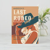 Retro Last Rodeo Terracotta auf dem Monte Tamaro Einladung (Stehend Vorderseite)