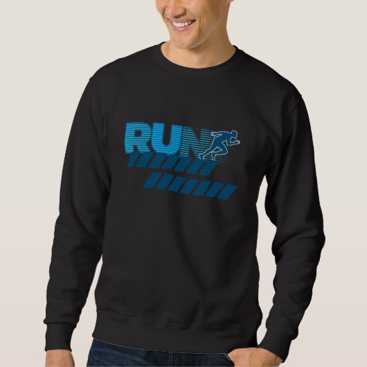 Retro-Lauf-Typografie-Sprinter-Silhouette Sweatshirt (Vorderseite)