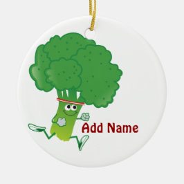 Retro laufender Brokkoli Keramikornament