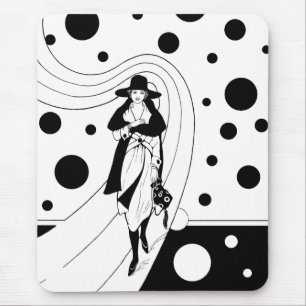 Retro-Laufstegmodel, Vintage-Art-Deco-Mode Mousepad