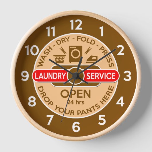 Retro Launderette Clock Uhr (Vorderseite)