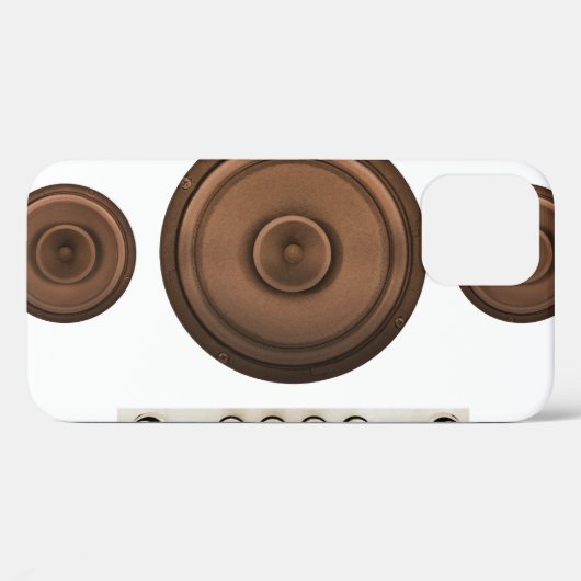 Retro-Lautsprecher: braun, abgeschieden weiß. Case-Mate iPhone Hülle (Rückseite (Horizontal))